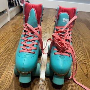 Impala Quad Roller Skates in Teal and Pink, size 8
